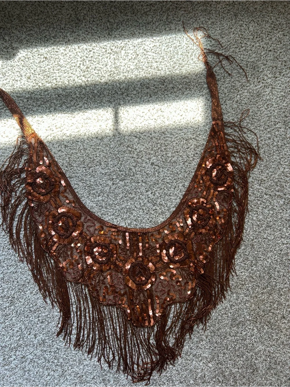 Copper Sequin Fringe scarf/wrap